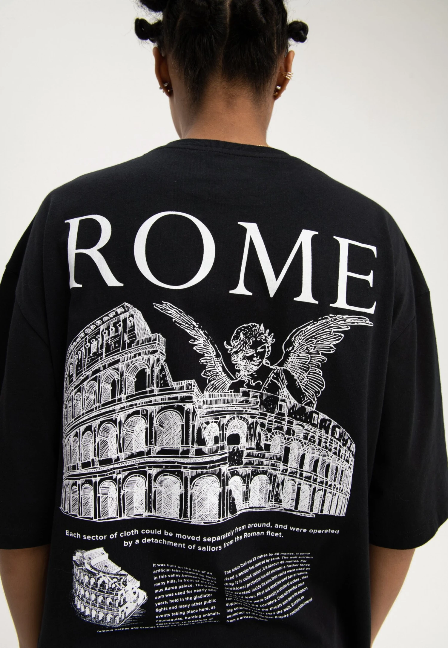 YOURTURN Rome Tee Unisex - T-Shirt Print - Black 5 YOURTURN Rome Tee Unisex - T-Shirt Print - Black - Afbeelding 3