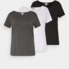 3Er Pack- T-Shirt Basic - White/Black/Dark Grey 1 3Er Pack- T-Shirt Basic - White/Black/Dark Grey -Selecteer Dameswinkels 0ab9a6d52d77493b9cf3d49f2761a8eb