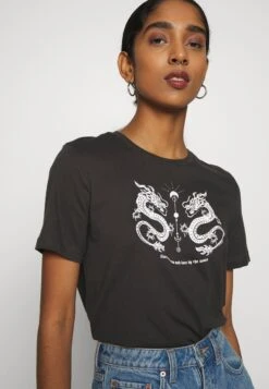 Even&Odd Hattie Mirrored Dragons Tee - T-Shirt Print - 801 - Anthracite -Selecteer Dameswinkels 0bfbbb5a07384f34bb6d0611800c66fc