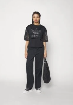 Adidas Originals Big Logo Tee 2 In 1 - T-Shirt Print - Black -Selecteer Dameswinkels 2beb5aece7ce456193f1b8b989f97297