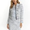 Faina Bouclé - Blazer - Blau Mehrfarbig -Selecteer Dameswinkels 6c134383c42f47feaf2801ae13672274