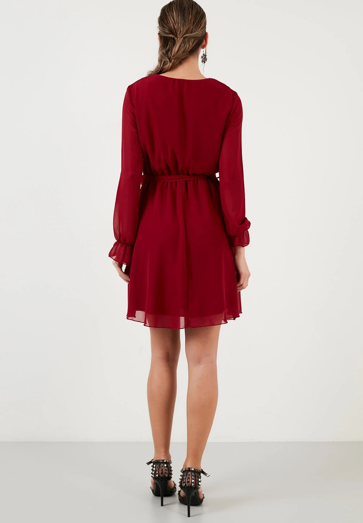 LELA Mini- Jurk - Bordeaux 7 LELA Mini- Jurk - Bordeaux - Afbeelding 5