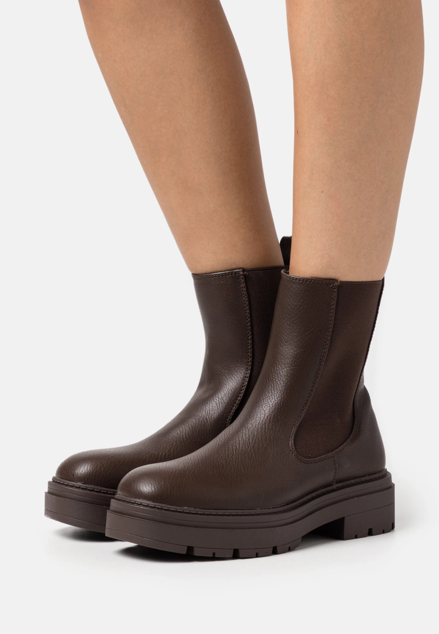 Even&Odd Enkellaarsjes Met Plateauzool - Brown 3 Even&Odd Enkellaarsjes Met Plateauzool - Brown