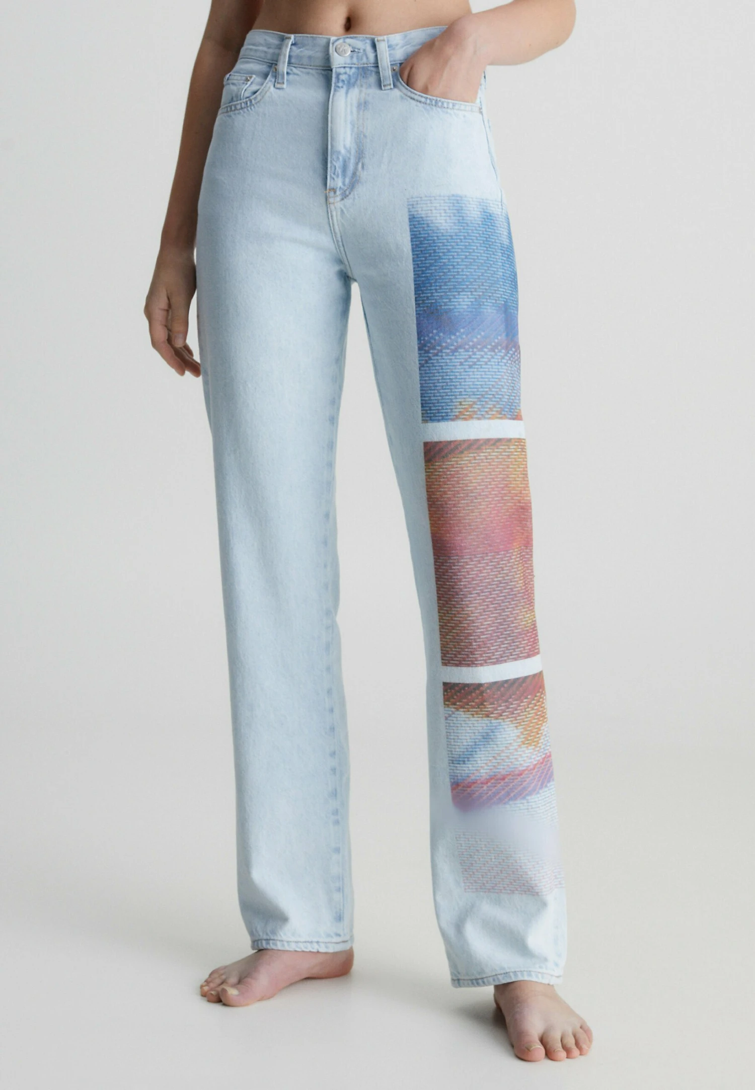 Calvin Klein Jeans High Rise Printed - Straight Leg Jeans - Denim Light 3 Calvin Klein Jeans High Rise Printed - Straight Leg Jeans - Denim Light