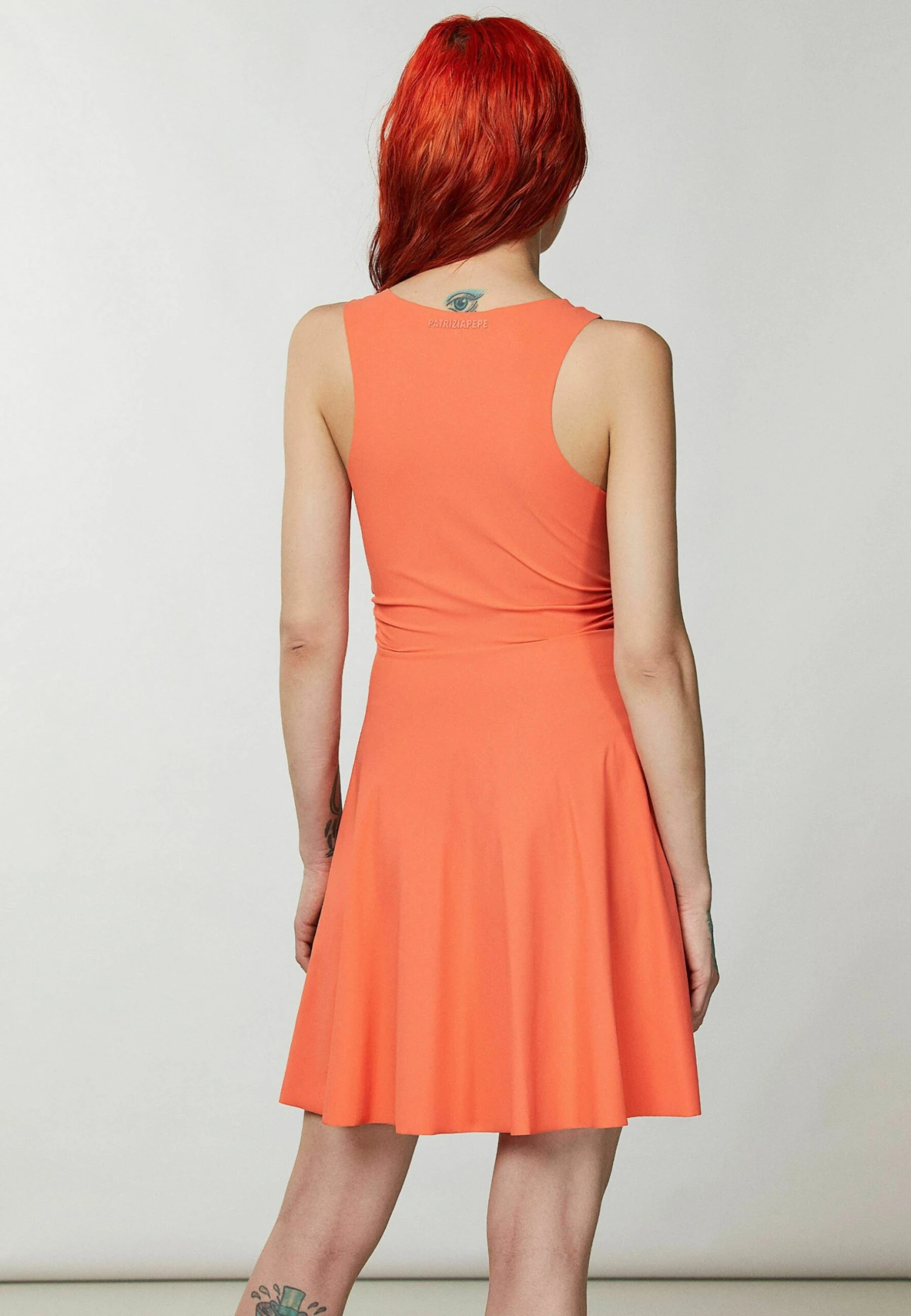 Patrizia Pepe Essential- Jurk - Intense Coral 5 Patrizia Pepe Essential- Jurk - Intense Coral - Afbeelding 3