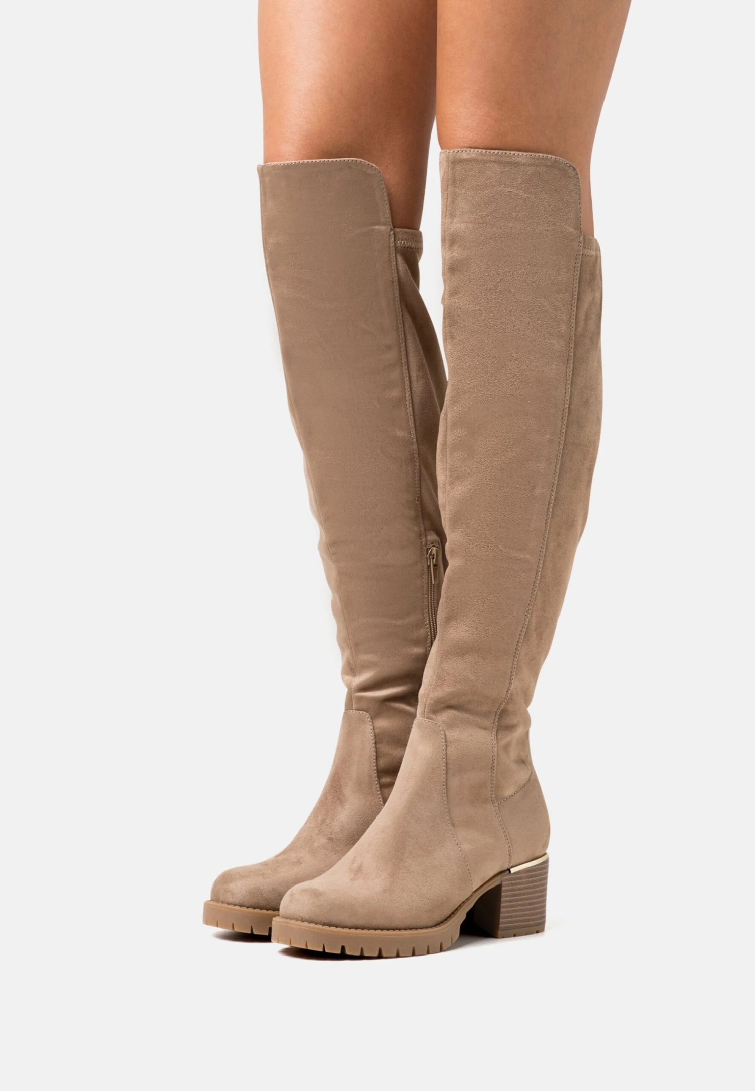 Overknee Laarzen - Beige 3 Overknee Laarzen - Beige