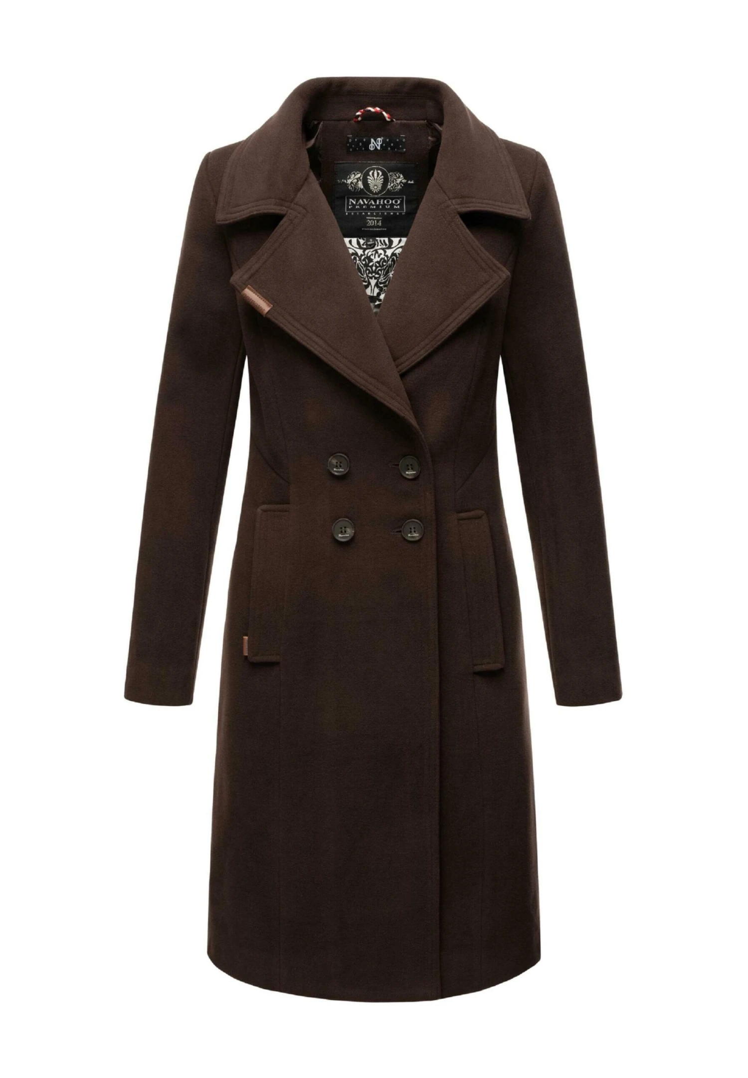 Navahoo Wooly - Halflange Jas - Dark Choco 3 Navahoo Wooly - Halflange Jas - Dark Choco