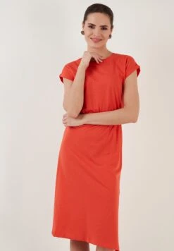 LELA Short Sleeve Midi - Jurk - Brick Red 9 LELA Short Sleeve Midi - Jurk - Brick Red -Selecteer Dameswinkels a104e0761a2f48eab030ed8cc7355f59