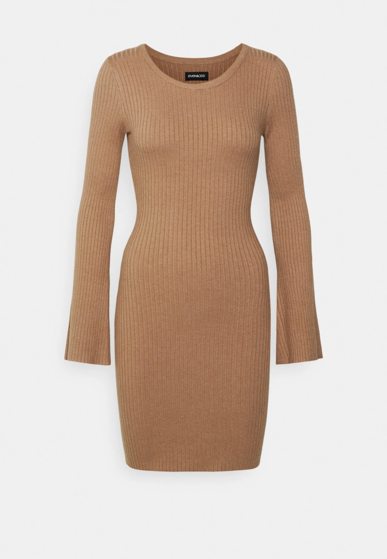 Even&Odd Knit Loose Fit Flared Sleeves Dress - Gebreide Jurk - Camel 7 Even&Odd Knit Loose Fit Flared Sleeves Dress - Gebreide Jurk - Camel - Afbeelding 5