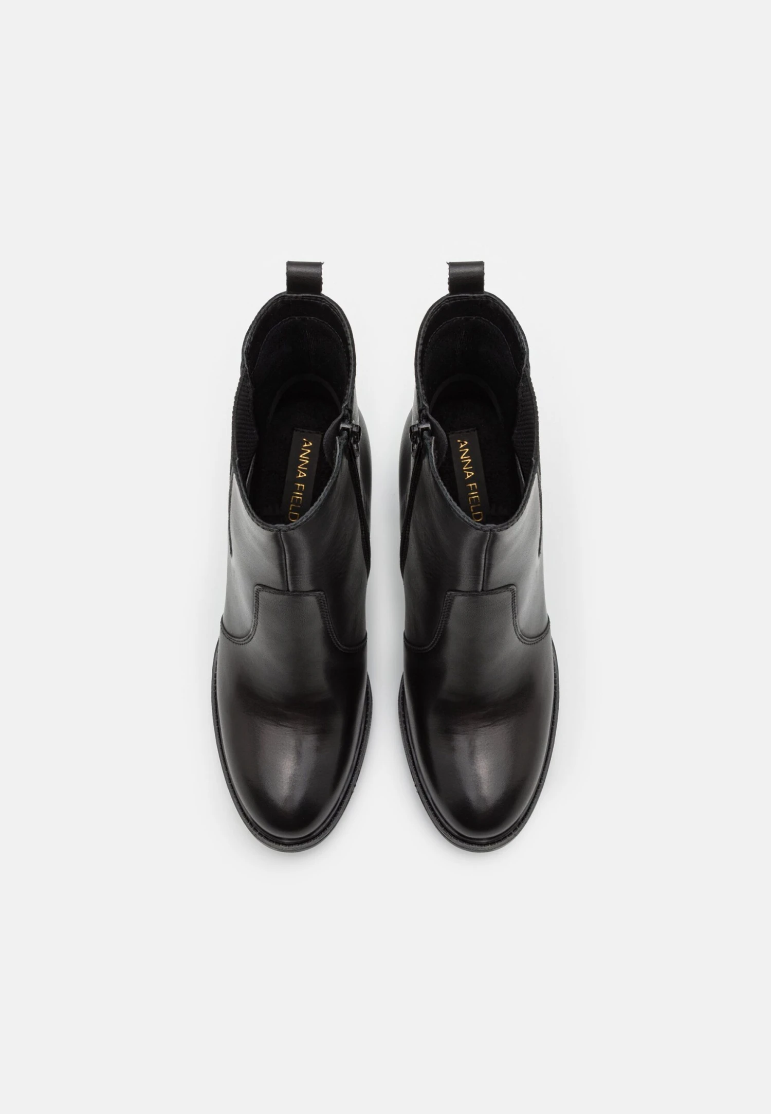 Leather- Enkellaarsjes Met Hoge Hak - Black 8 Leather- Enkellaarsjes Met Hoge Hak - Black - Afbeelding 6