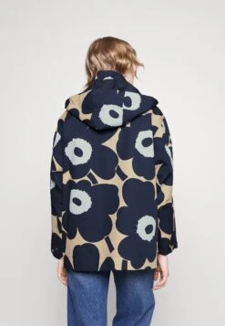 Marimekko Magna Unikko Coat - Parka - Dark Blue, Light Yellow -Selecteer Dameswinkels ccc2842860a44dc6a4197aeb7e379c08