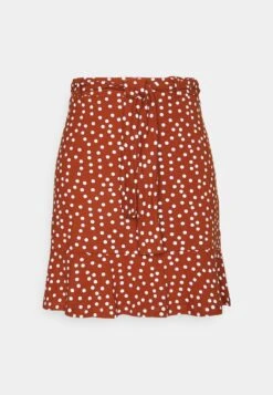 Even&Odd Mini Skirt With Volant - A-Lijn Rok - Brown/White -Selecteer Dameswinkels eccf33f5c38649bf89100d9c33a2164b