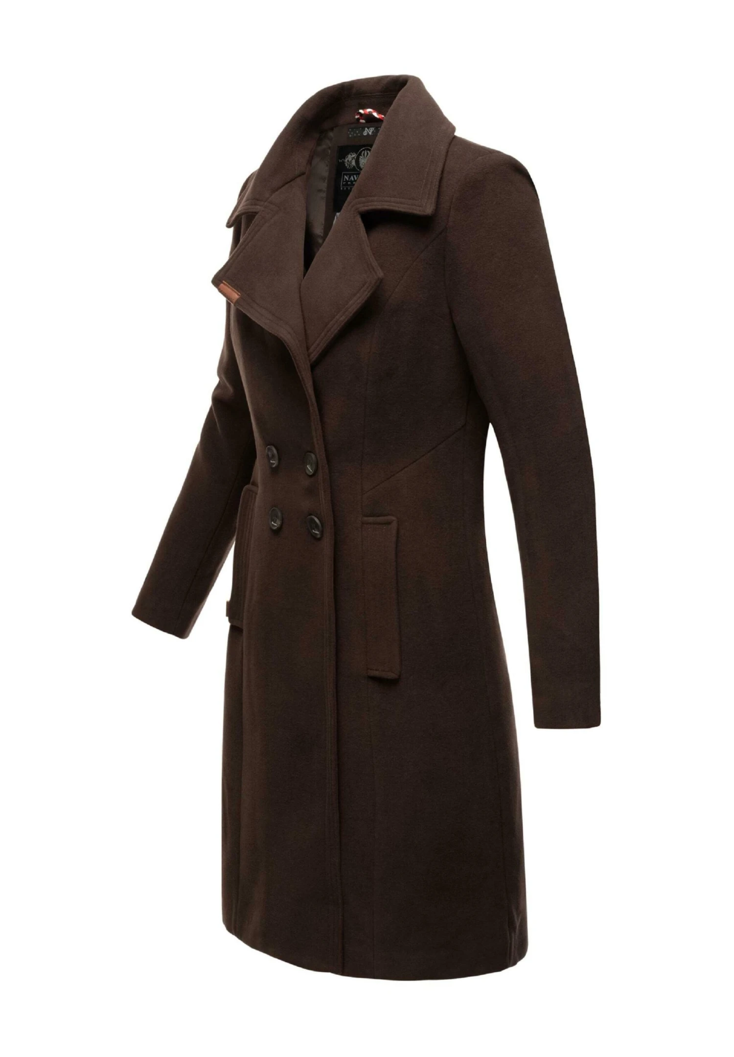 Navahoo Wooly - Halflange Jas - Dark Choco 7 Navahoo Wooly - Halflange Jas - Dark Choco - Afbeelding 5