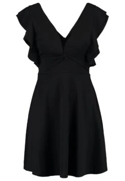 Wal G Lucia V Neck Frill Sleeve Skater Dress - Cocktailjurk - Black -Selecteer Dameswinkels f498431274de44dd9f81d2cacf43880a