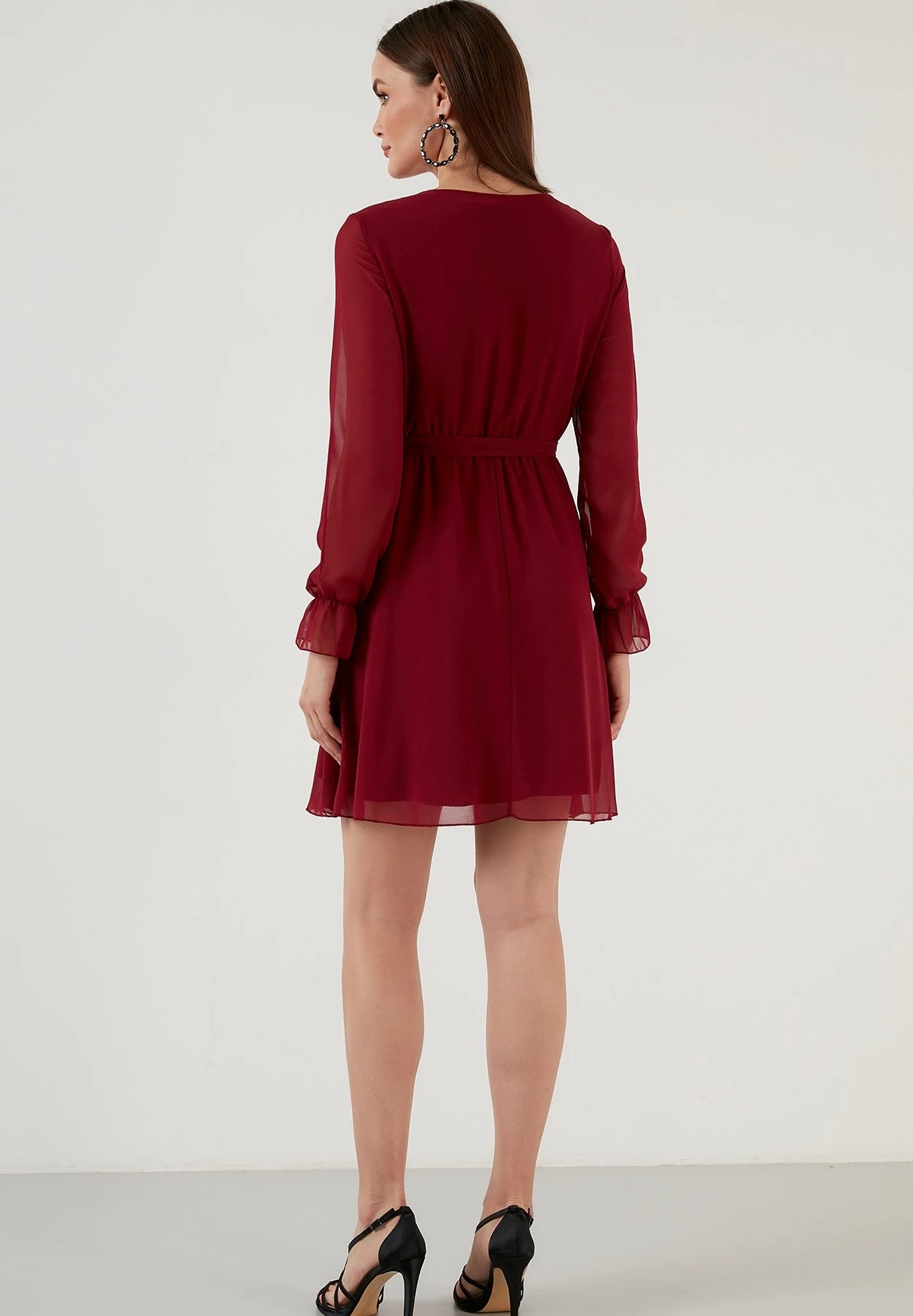 LELA Mini- Jurk - Bordeaux 5 LELA Mini- Jurk - Bordeaux - Afbeelding 3
